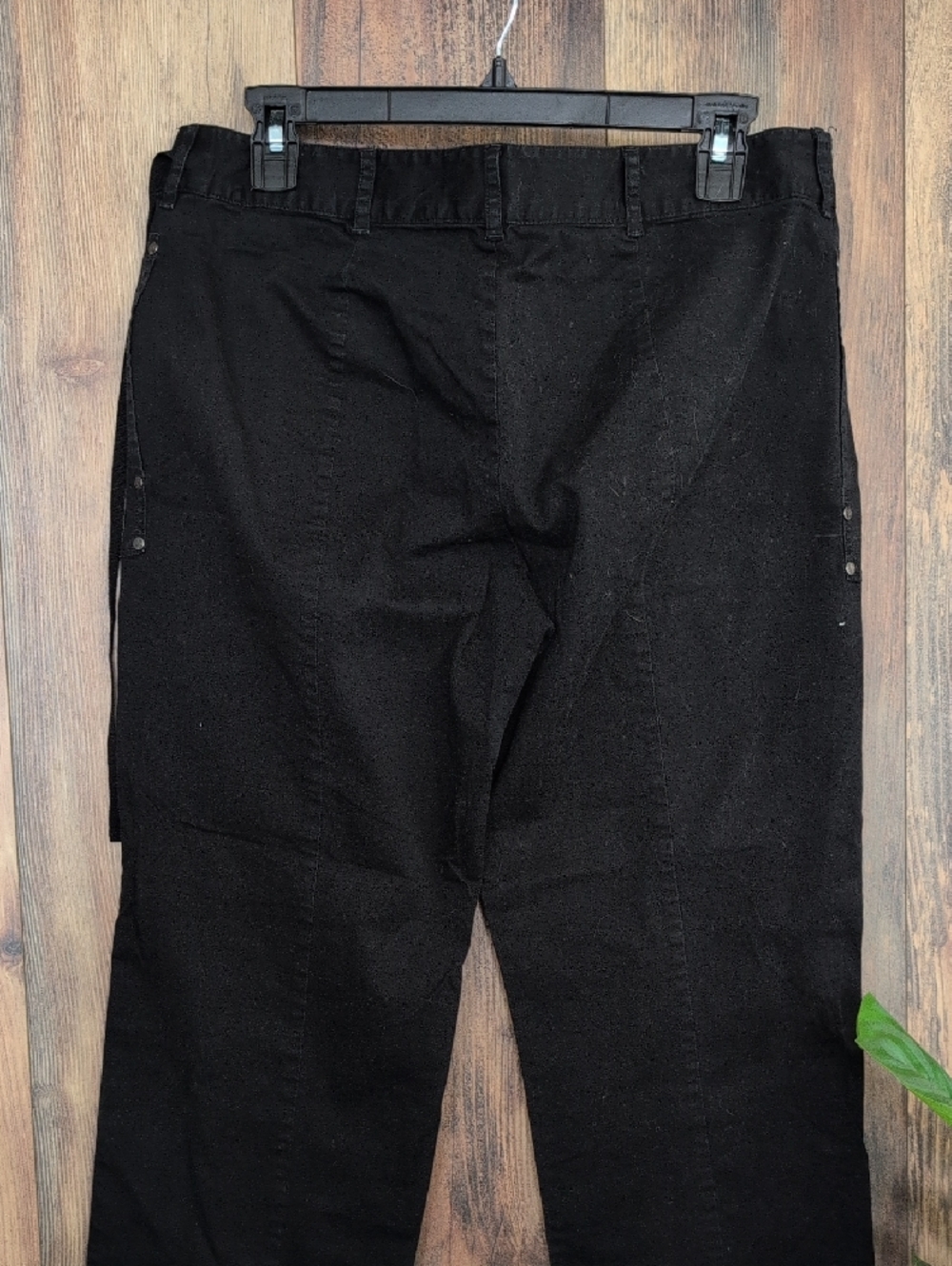 Simply Vera Vera Wang Black Cropped Cargo Capri Pants 10   Q252